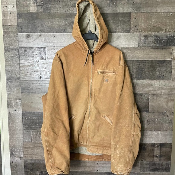 SOLD Carhartt Sierra Sandstone Sherpa Lined Jacket 2XL - Picture 1 of 7